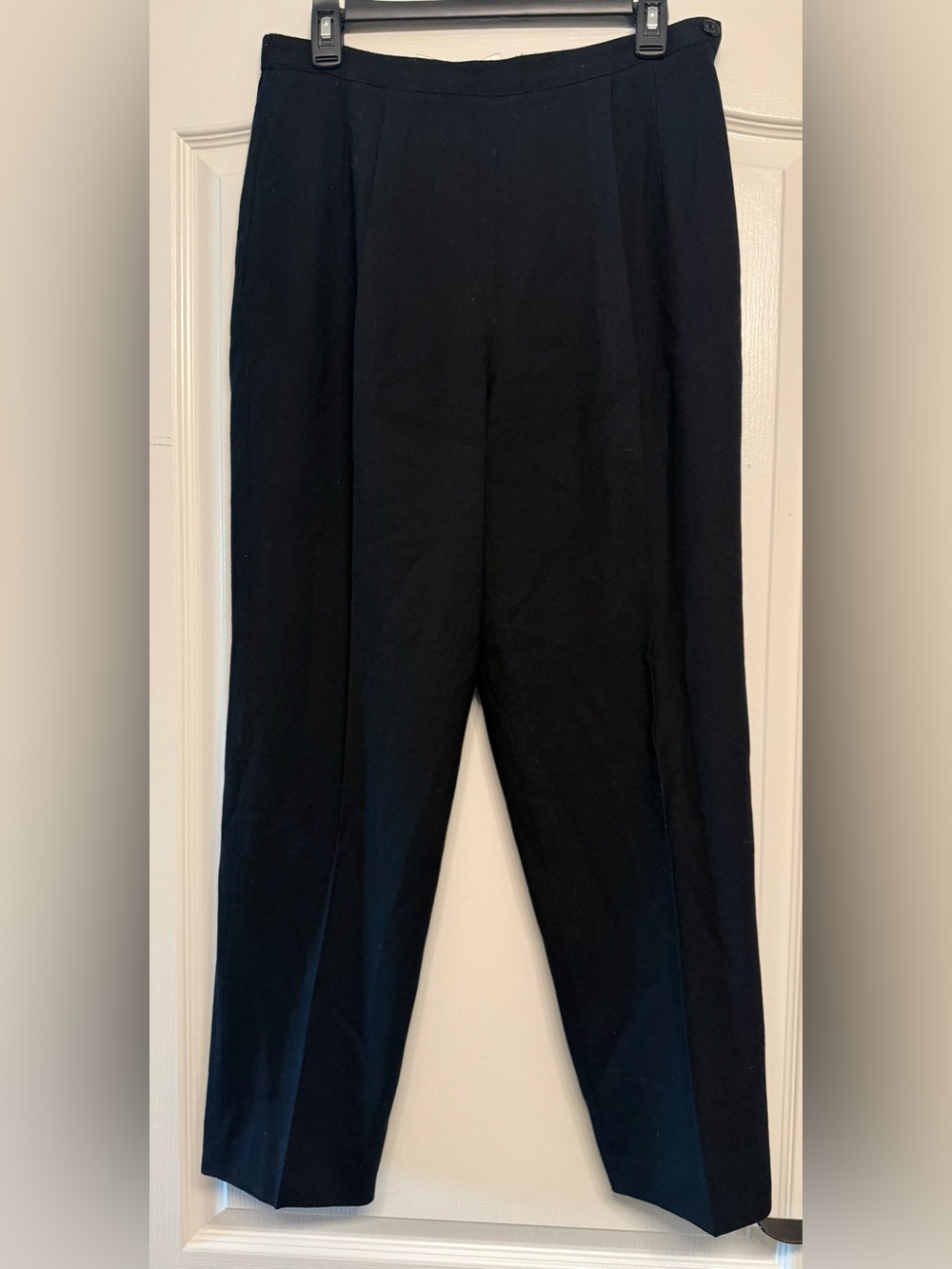Talbots Petites 12 Black Wool Pants Fully Lined Side Zip Career Classic